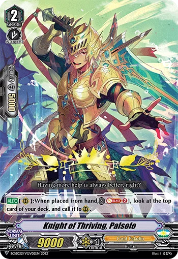 Knight of Thriving, Palsolo