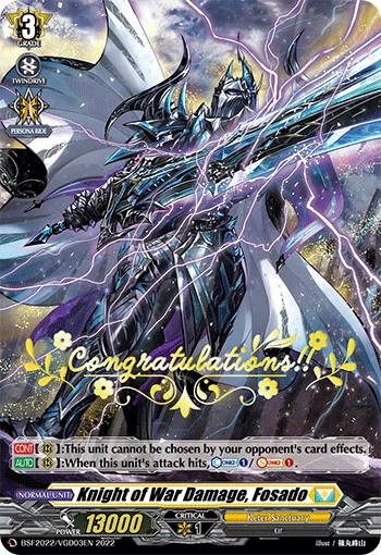 Knight of War Damage, Fosado
