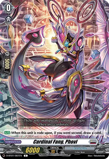 Cardinal Fang, Phovi