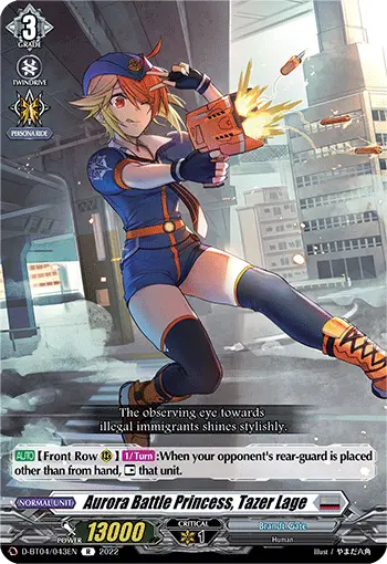 Aurora Battle Princess, Tazer Lage