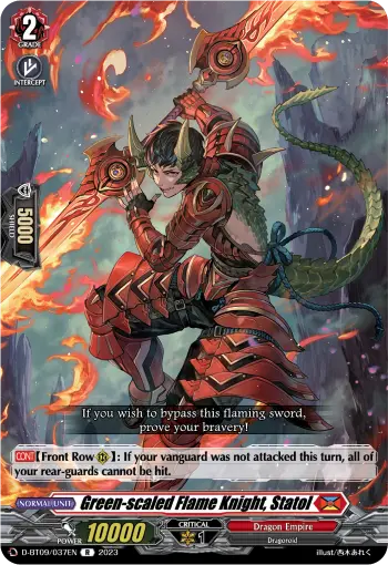 Green-scaled Flame Knight, Statol