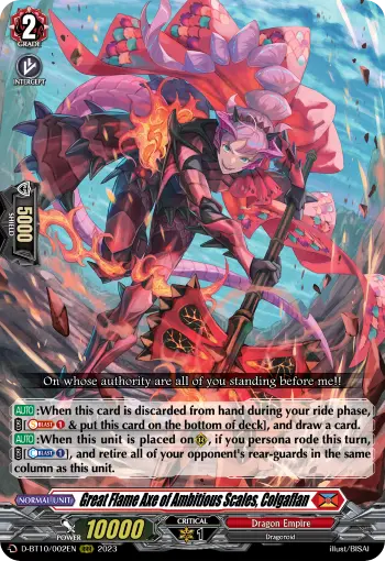 Great Flame Axe of Ambitious Scales, Colgaflan
