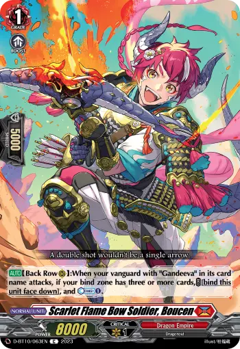 Scarlet Flame Bow Soldier, Boucen