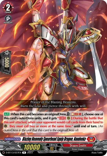Blazing Heavenly Spearhead Equip Dragon, Nandeeka