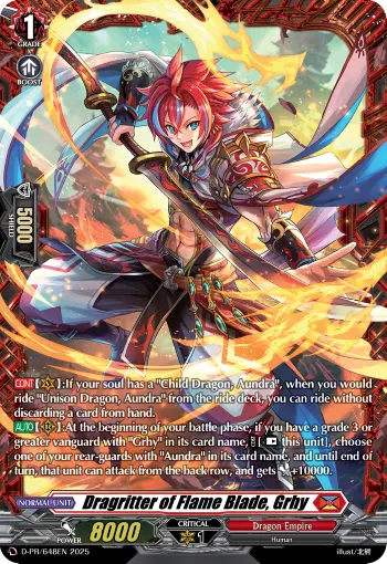 Dragritter of Flame Blade, Grhy