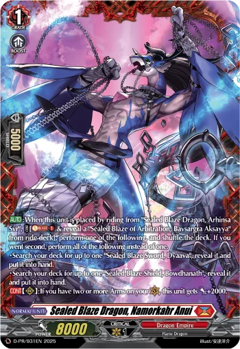 Sealed Blaze Dragon, Namorkahr Anui