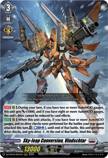 Sky-leap Conversion, Vindschtar