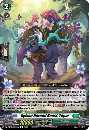 Sylvan Horned Beast, Tepar