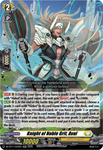 Knight of Noble Grit, Aval