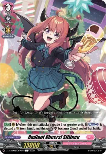 Radiant Cheers, Siltineu